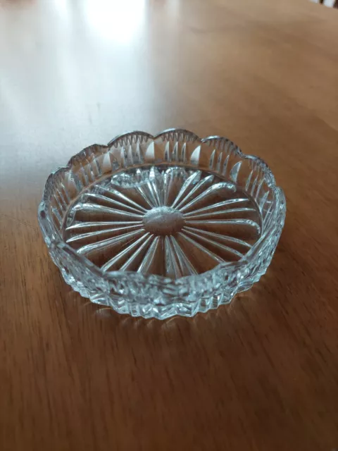 Aschenbecher Kristallglas Kristall, Glas, massiv und schwer Vintage, Ø 9,5 cm