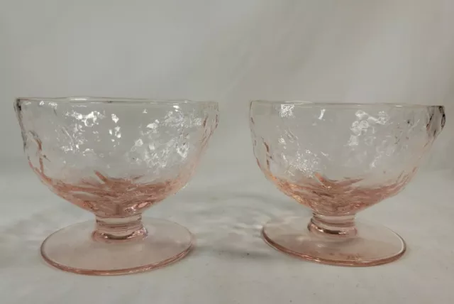 Studio Art Glass Dessert Cups Hand Poured Recycled Glassware Dining Barware Pink