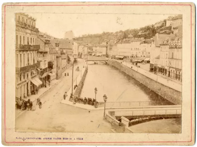 France, Tulle, les quais Vintage albumen print Tirage albuminé  13x18  188