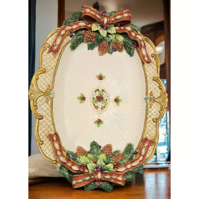 Fitz and Floyd Classics FLORENTINE CHRISTMAS 19" SERVING PLATTER Circa 1998-2002