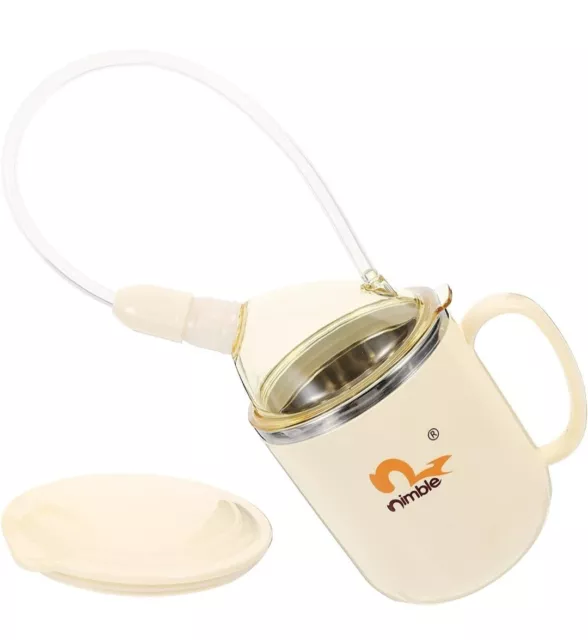 Convalescent Feeding Cup Vacuum Stainless Steel Flask Drinking Cup with Straw