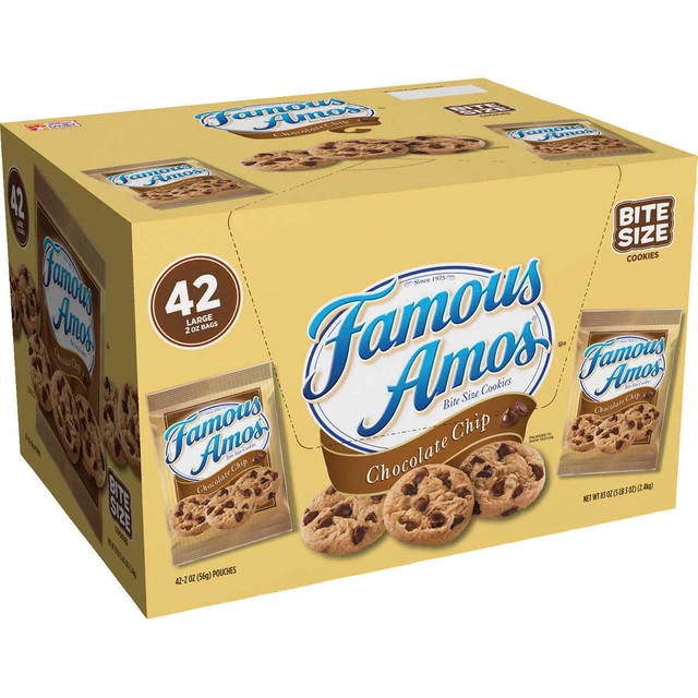 FAMOUS AMOS COOKIES, Chocolate Chip, 2 oz, 42 ct 28.65 PicClick