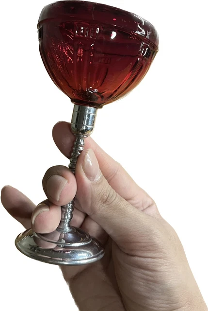 Unique Vintage Ruby Red Glasses By Farber Brothers