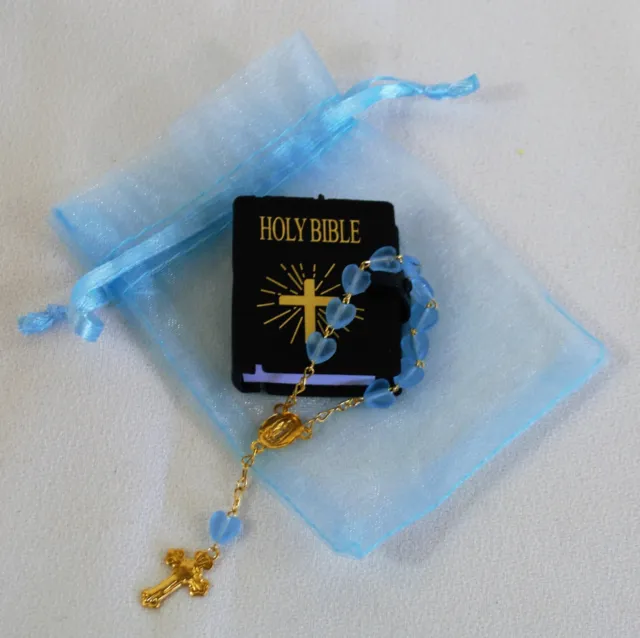 Mini Bible Blue Rosary For 18" And 15" American Girl Doll Child Accessories