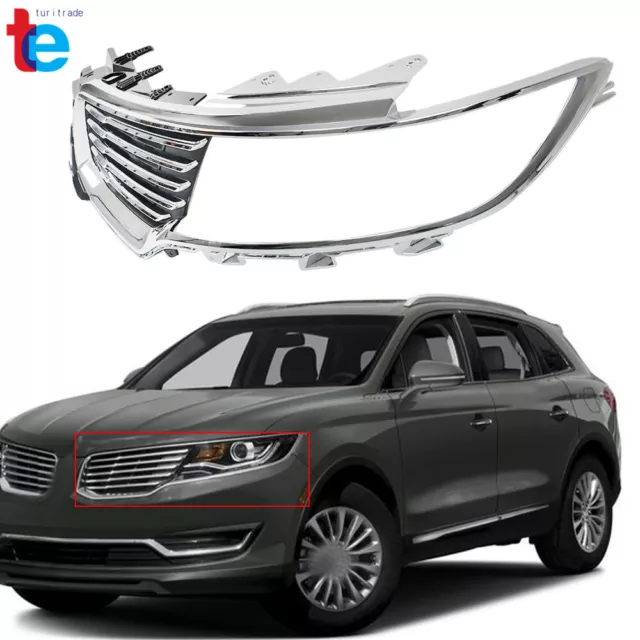 For 2016 2017 2018 Lincoln MKX Left Side Front Grille Grill Assembly Chrome