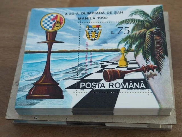 1992 Rumänien; 200 Blocks Schacholympiade, postfrisch/MNH, Bl. 273, ME 500,-