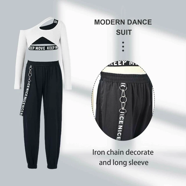 Girls Hip Hop Clothes Set Street Dance Outfit Crop Vest Tops and Trousers Set