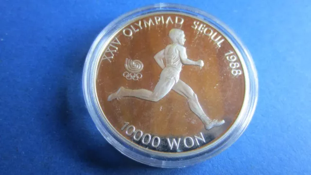 South Korea Silver 10000 Won 1986 Olympiad Seoul Running IN Pp Encapsulated