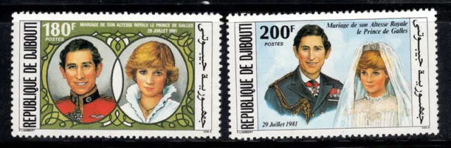 Djibouti 1981 Mi. 304-305 Sans gomme 80% Princesse Diana, Prince Charles