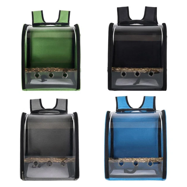 Bird carrier Parrot backpack Pet cage Shoulder strap Visible window Oxford