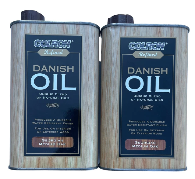 COLRON MEDIUM OAK Danish Oil 2 x 500ml = 1000ml = 1 Litre