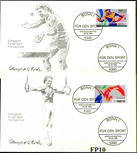 BRD 1989: Sporthilfe! FDC der Nr. 1408+1409 mit den Bonner Sonderstempeln! 22-04