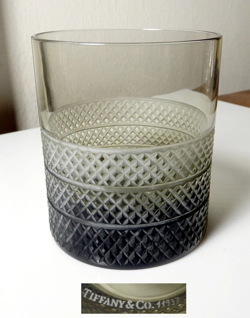 TIFFANY & CO Crystal DIAMOND POINT Double Old Fashioned Glass DOF