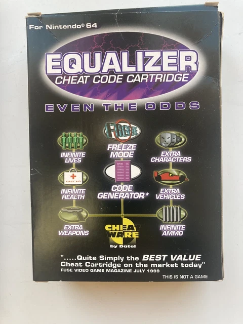 Equaliser Cheat Code Cartridge Box And Inner Only. For Nintendo 64