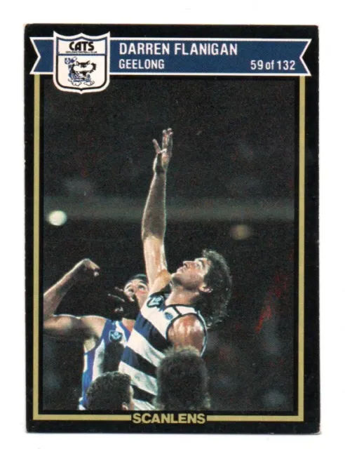 1987 AFL VFL SCANLENS FOOTBALL CARD - No.59 Darren FLANIGAN (GEELONG)