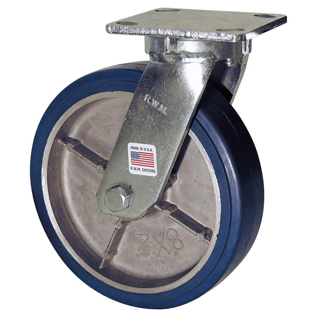 RWM 47-UIR-0820-S Kingpinless Plate Caster,Swivel,1500 lb.