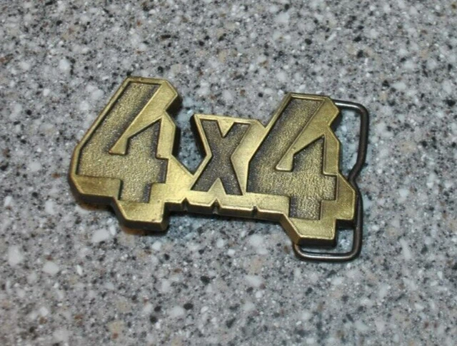 4x4 Belt Buckle Vintage OG Off-Road Mud Truck Brass RJ brand
