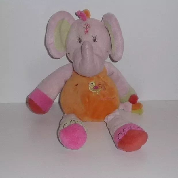 Doudou Elefante Nicotoy - Rosa Naranja