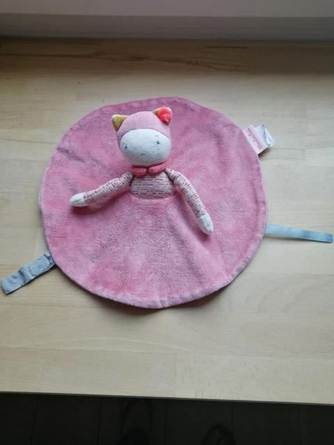 Doudou Plat Fille Poupée Rond Rose Moulin Roty Mademoiselle Et Ribambelle