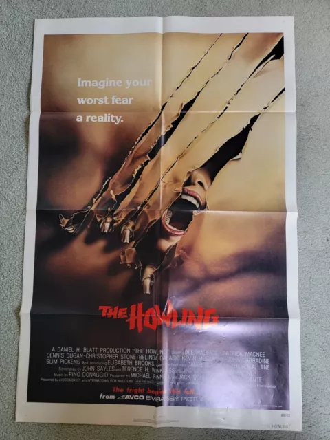 The Howling, Original Advance Movie Poster! Horror, Werewolf Classic!