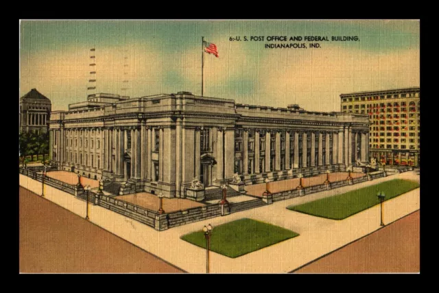 Dr Jim Stamps Us Postcard Post Office Federal Building Indianapolis Indiana