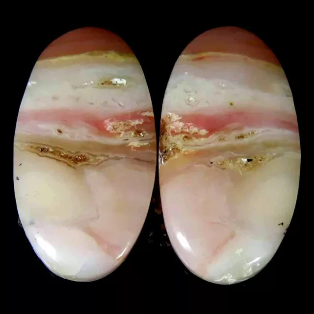 21.05Cts 100%Natural Top Grade Pink Opal Oval Pair Cab 12x24x4mm Loose Gesmtone