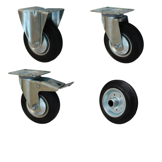 Transportrollen Lenkrollen Mit Bremse Schwerlastrollen BLUE WHEEL 80 100 125mm E - Foto 2