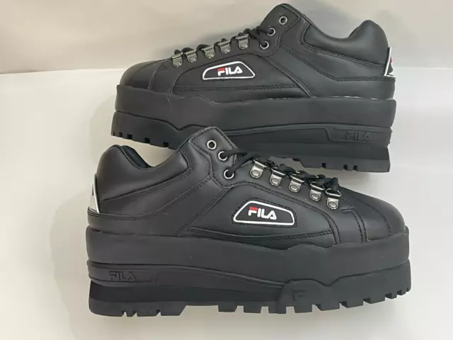 FILA TRAILBLAZER WEDGE Boot Shoe Black Size UK 6.5 Leather