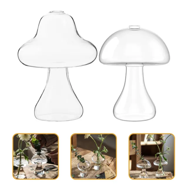 2x Home Garden Terrarium Flower Pot For Home Mushroom Shaped Mushroom Container