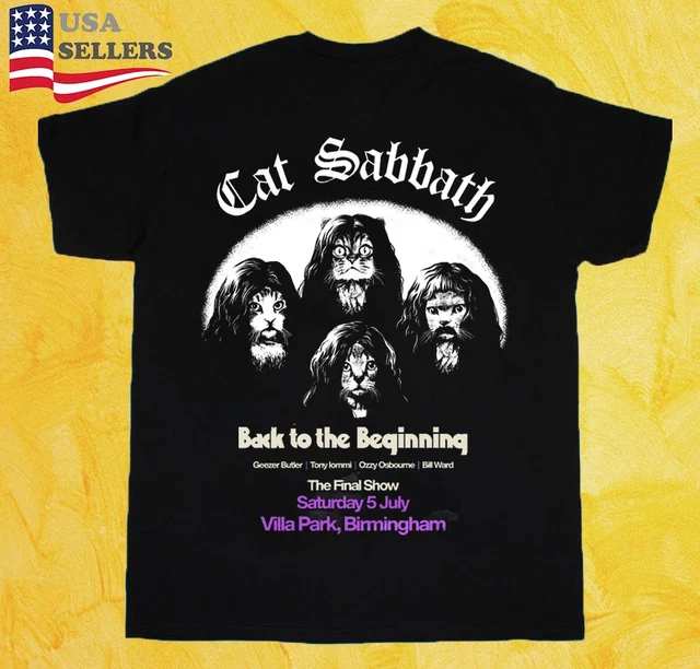 NEW BLACK SABBATH Tour 2025 Cat Funny Gift For Fan T-shirt, size S