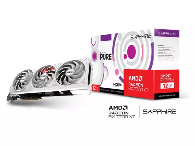 SAPPHIRE PURE Radeon RX 7700 XT 12GB GDDR6 PCIe 4.0 Video Graphics Card