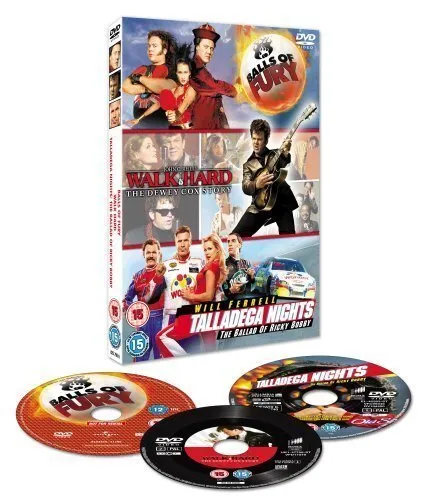 3 Film Box Set: Balls Of Fury / Walk Hard / Talladega Nights [DVD], , Used; Good