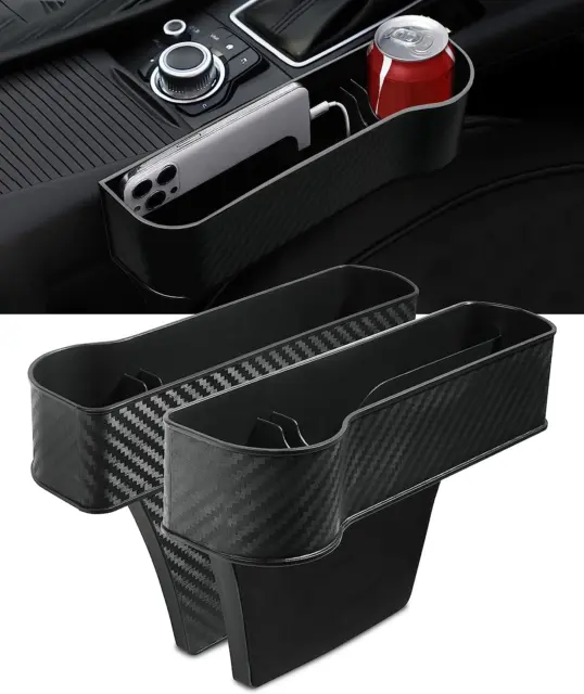 Zlirfy 2 Packs Car Seat Gap Filler,Car Seat Organizer with USB Car Charger,Auto
