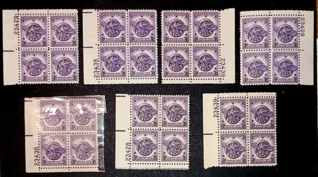 1946 Choice of Plate Blocks 940! Mint MNH US Stamps! WWII Honorable Discharge!