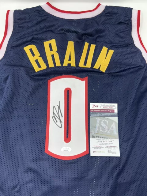 Denver Nuggets Christian Braun Autographed Hand Signed Jersey with JSA COA
