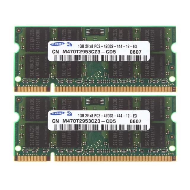 2GB 2X 1GB NEW Samsung Memory DDR2 533Mh PC2-4200 CL4 Laptop RAM 200Pin SODIMM #