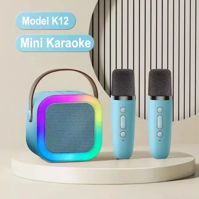 Profi Karaoke Set Anlage Bluetooth Karaoke Lautsprecher Machine mit 2 Mikrofonen