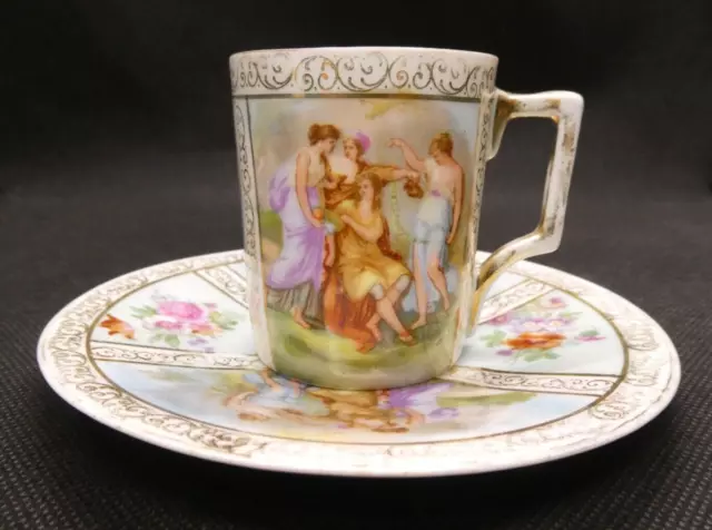 Antique (1865-1907) CG Schierholz (Thuringia Germany) Cup and Saucer