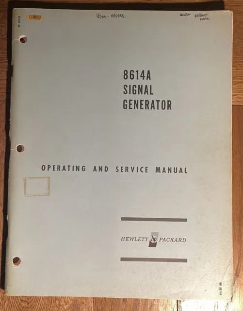 HP 8614A Signal Generator Operating and Service Manual 1965