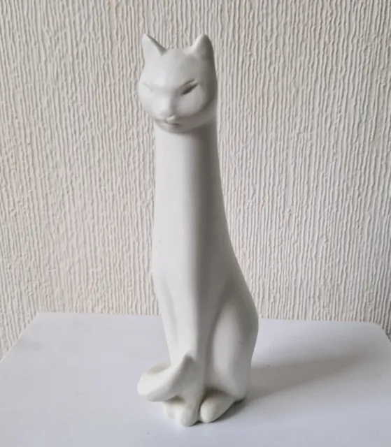 Rosenthal Cat #5193 White Bisque Porcelain Sculpture 1958 By Doris Ruker Germany