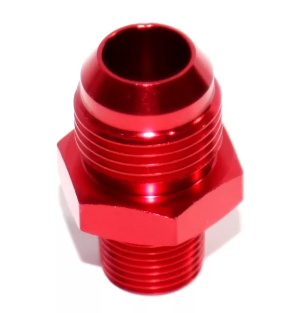 RED 10AN AN-10 to 3/8" NPT Male Thread Straight Aluminum Fitting Adapter