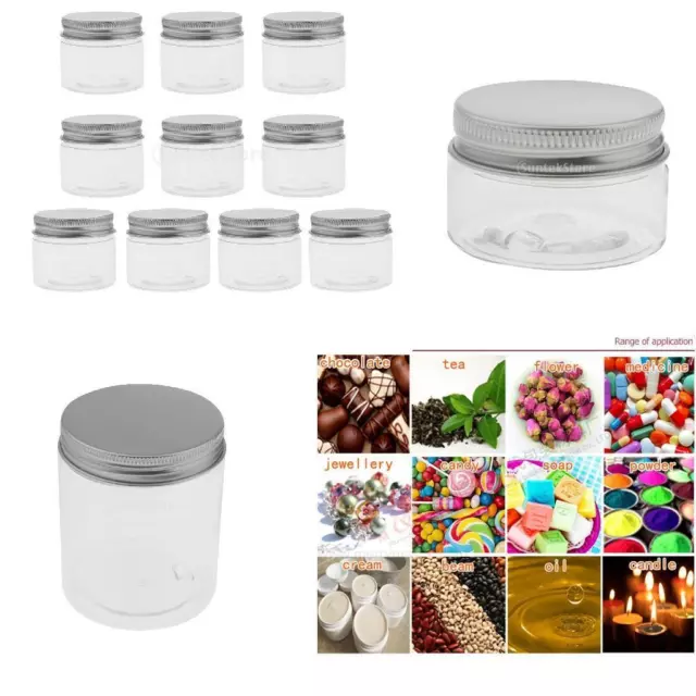 Jars with lids set of 10 cosmetic containers travel potty cream container empty