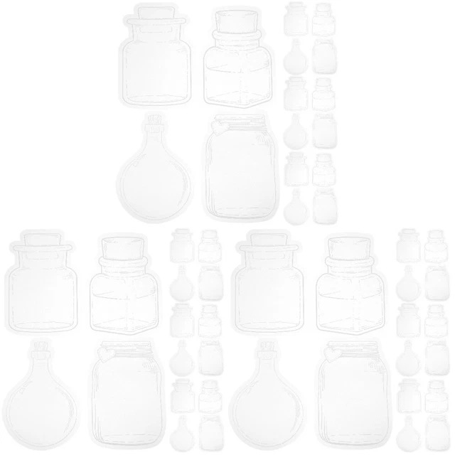 60 PCs Flaschenform Aufkleber Klarer Sammelalbum Aufkleber DIY getrocknete