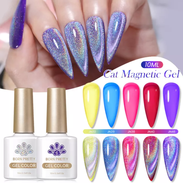 BORN PRETTY 10ml Cat Magnetic Gel Jelly Nude Gel Nagellack Set Soak Off UV LED