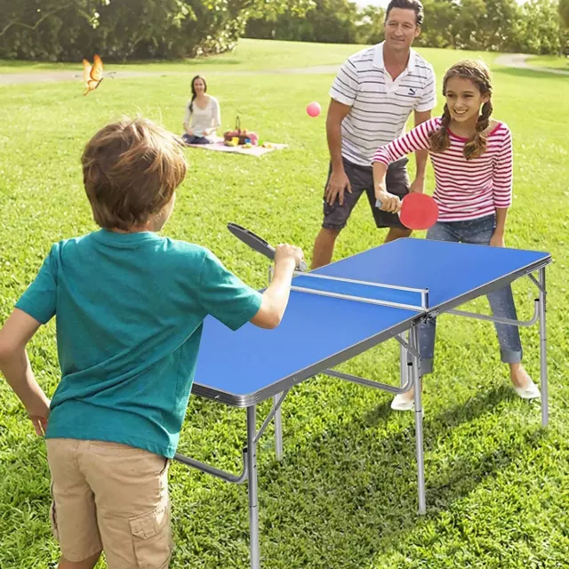 152cm Portable Space-Saving Tennis Table, Folding Ping Pong Table Game Set