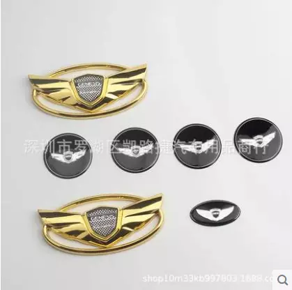Set di 7 set Genesis Gold Cup Distintivo Cofano Baule Copri Volante Ruota