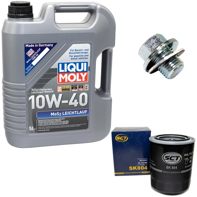 Motoröl Set 10W-40 5 Liter + Ölfilter SK 804 + schraube für Toyota Hiace IV 2.4