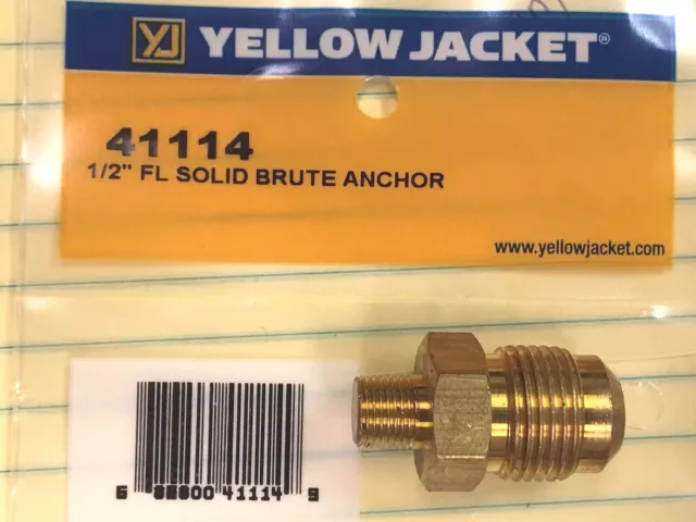 Yellow Jacket BRUTE-II, TITAN Manifold Fitting #41114 1/2" Male Flare x 1/8" NPT