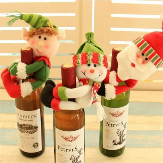 Christmas Santa Snowman Wine Bottle Cover Table Party Decor Xmas Ornaments Gift