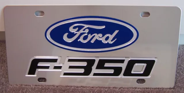 Ford F-350 tag stainless steel chrome vanity license plate 2011 2012 2013 style